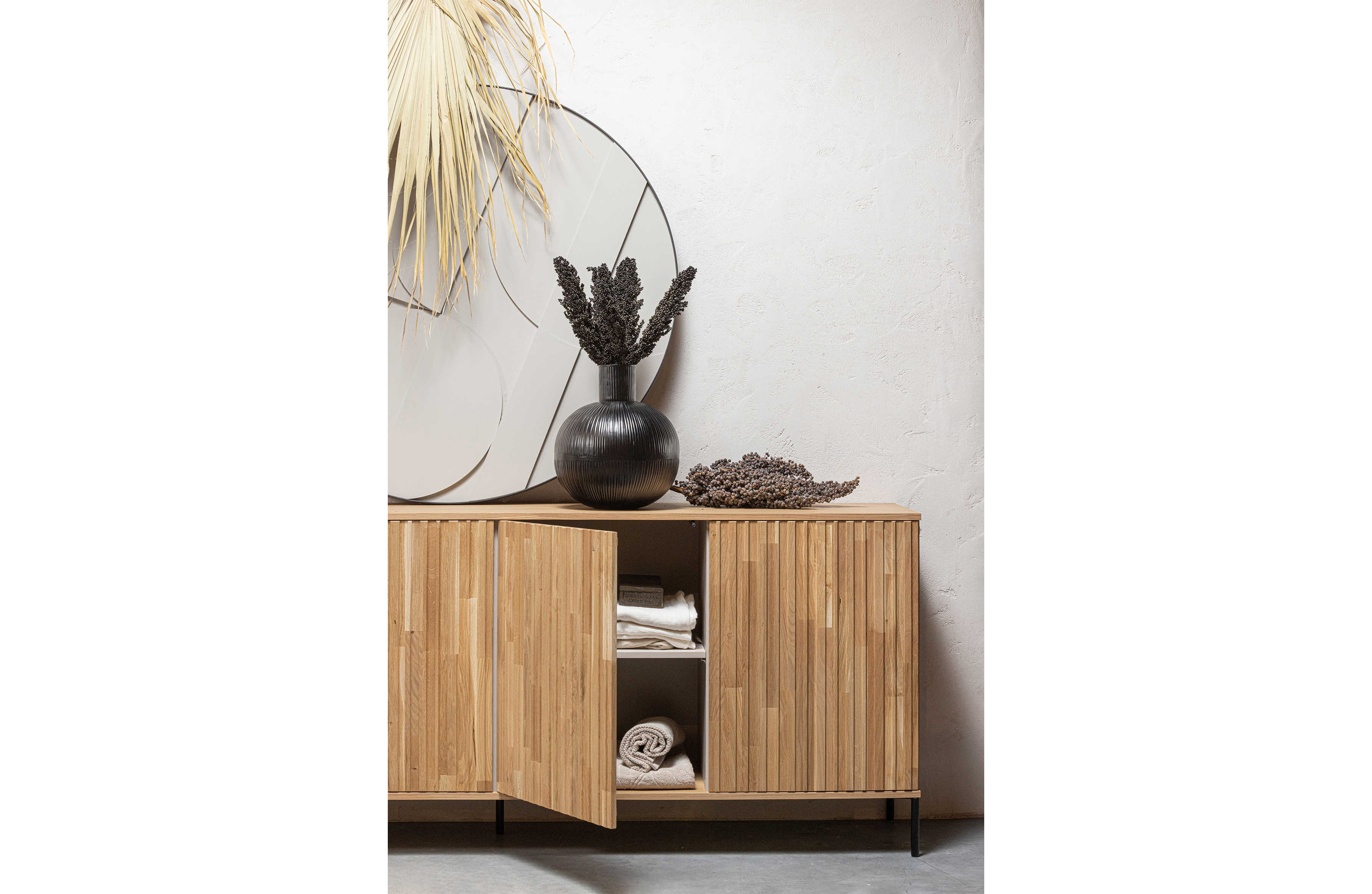 Storage | oak [fsc] sideboard | cm 200 Living naturel New Woood gravure |