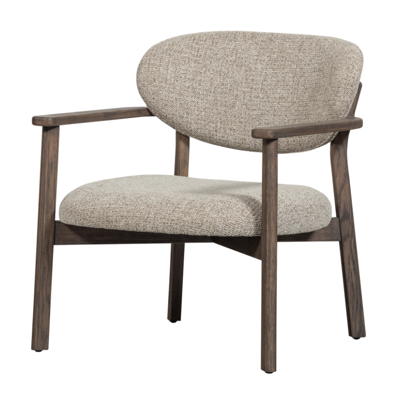 Baggy draaifauteuil geweven stof naturel