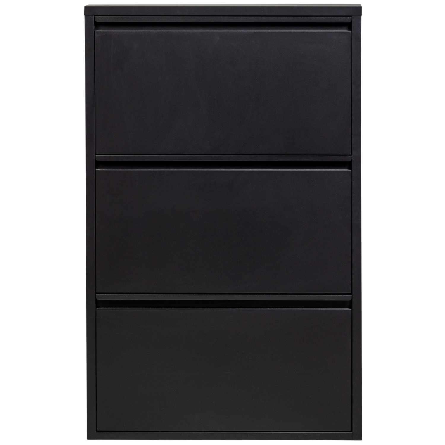 Sabine 3-compartment shoe cabinet metal black