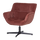 Wibo fauteuil pivotante mat velvet brun/rouge