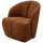 Mojo swivel armchair woven rib fabric rust brown