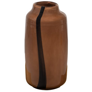 Selena vase glas mit streifen braun