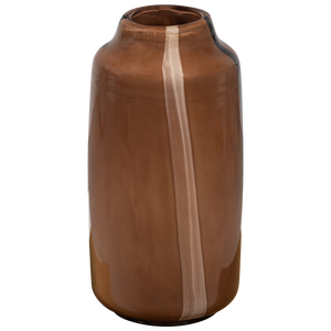 Selena vase glas mit streifen braun