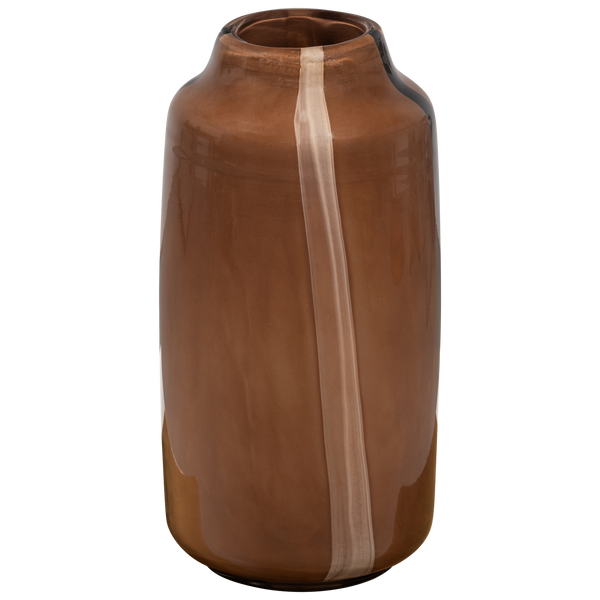 Selena vase glas mit streifen braun