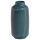 Selena vase verre bleu pétrole avec bande gris