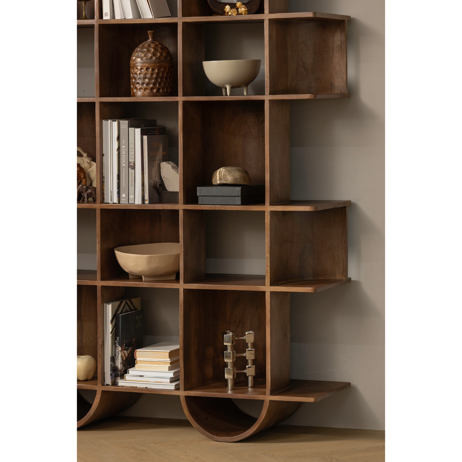 Sinne bookshelf wood walnut 180x130 cm