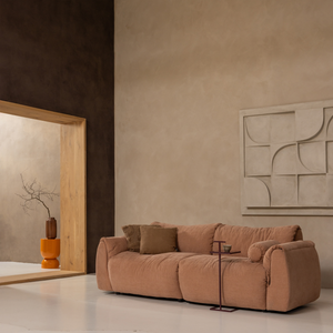 Selena vase glas mit streifen braun