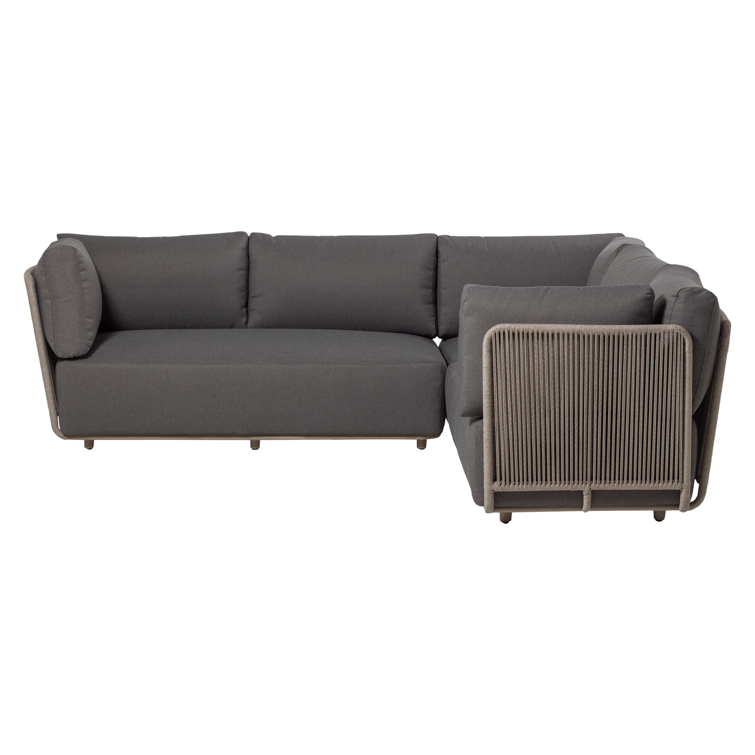 Sora tuin loungeset metaal/touw bruin