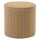 Sarli poef hoog ruit dessin chenille taupe/geel
