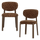 Foon eetkamerstoel 3D structuurstof bruin - Set van 2