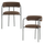 Cuby eetkamerstoel chroom ruitstof bruin - Set van 2