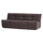 Cluster canapé 3-places velours marron chocolat