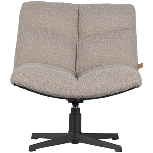 Vinny swivel armchair bouclé sand, front view