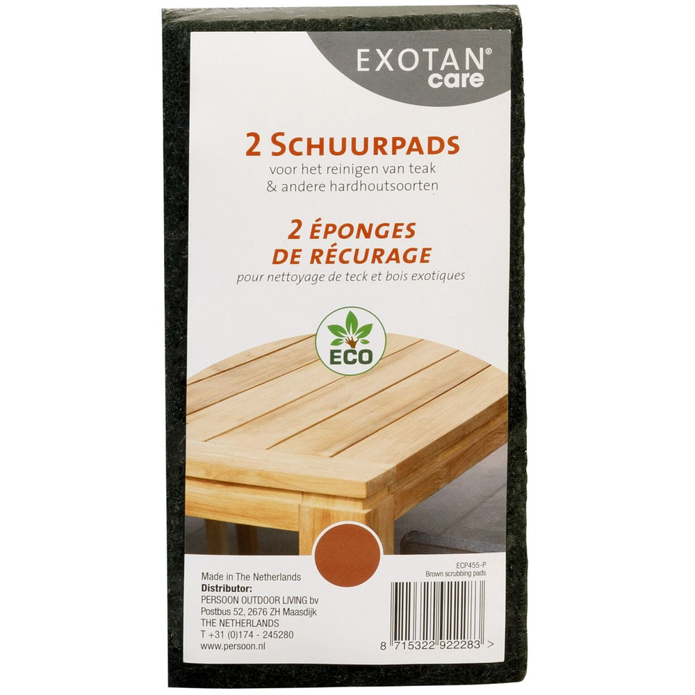 Care outdoor maintenance scouring pads green 2 pcs, front view