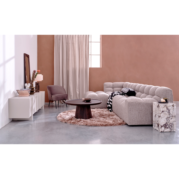 Allure chaise longue gauche tissu tissé mélange brun, photo d'ambiance