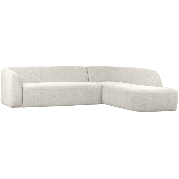 Sloping corner sofa right pearl melange, angled front view