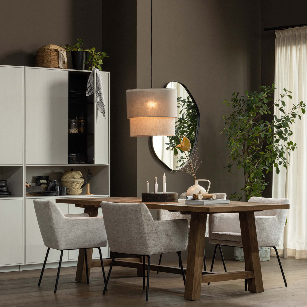 Romee organic mirror metal black 100x70 cm, room setting