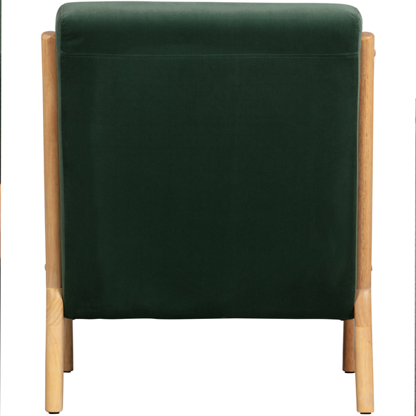Mark fauteuil velvet vert, vue de face