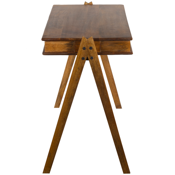 Compartment desk wood brown, front view