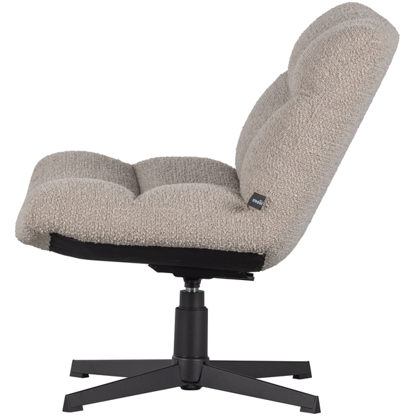 Vinny swivel armchair bouclé sand, front view