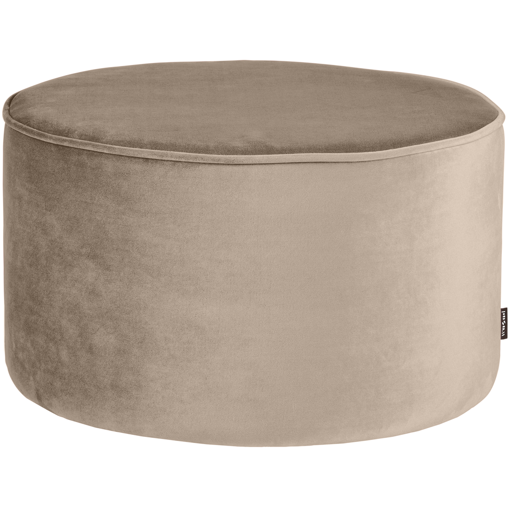 Sara puf low velvet khaki, front view