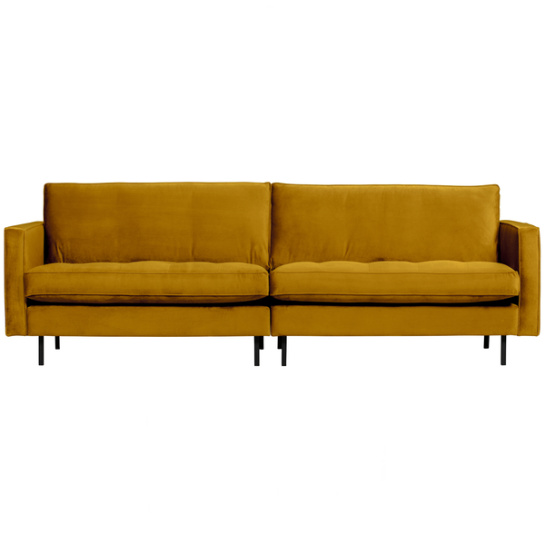 Rodeo classic canape 3-places velvet ocre, vue de face