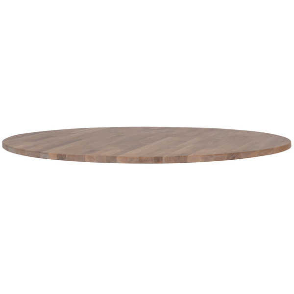 Tablo round oak tabletop Ø 120 cm grey oil finish, front view