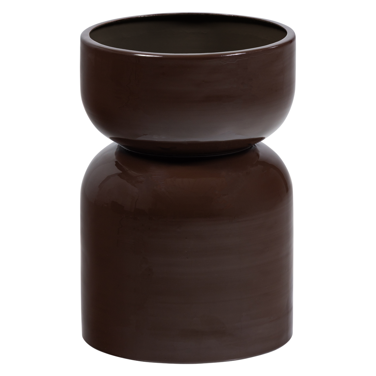 Toval plant pot low metal high gloss purple/brown