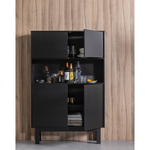 Finca buffet/bar cabinet pine deep black, room setting
