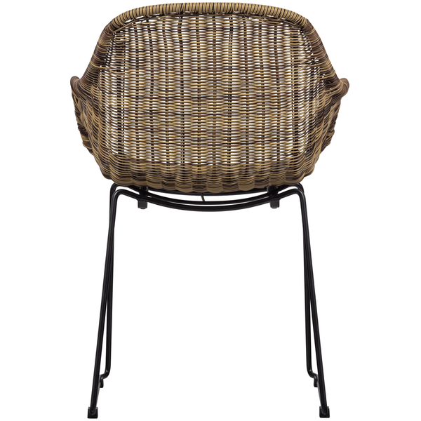 Willow garden chair natural, back view