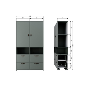 Stage armoire pin soap, plan avec dimensions