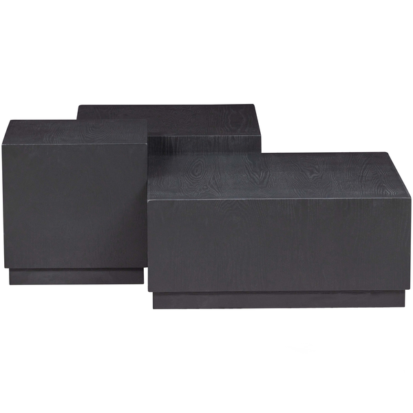 Set de 3 - Pim table d appoint bois de noir, vue de face