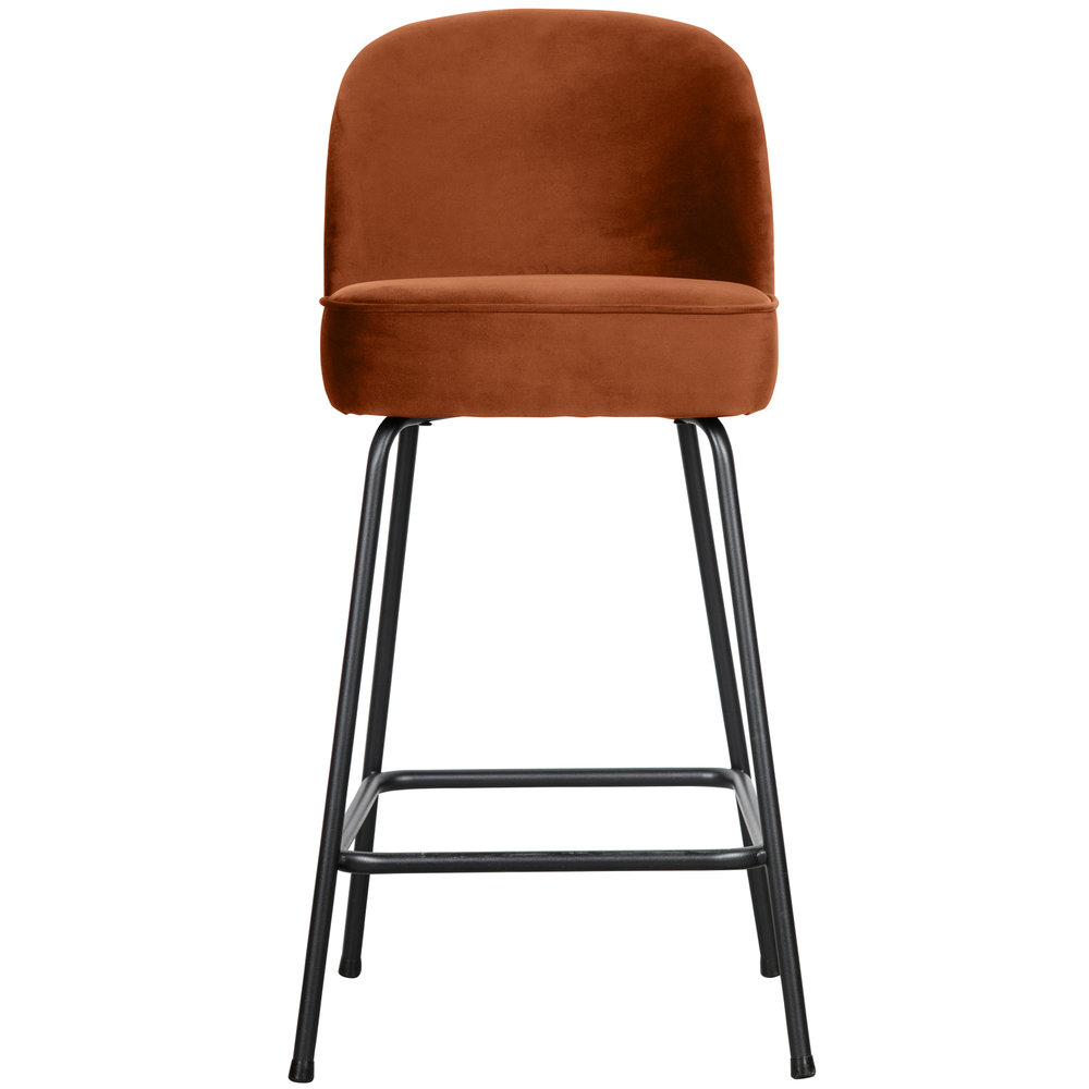 Vogue barstool 65 cm velvet rust, front view
