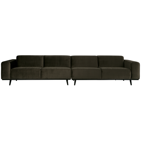 Statement XL 4-places 372 cm velvet dark green hunter, vue de face