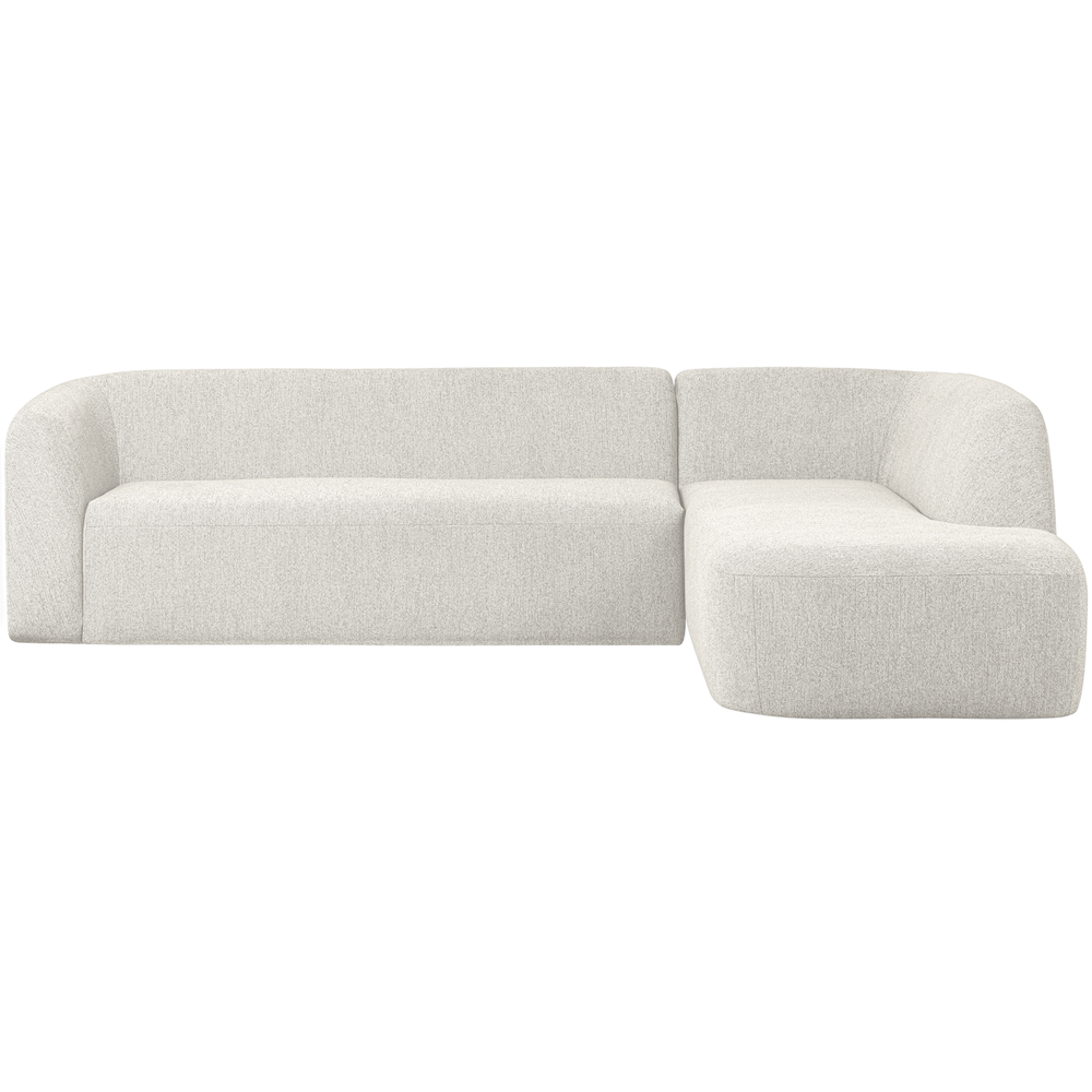 Sloping corner sofa right pearl melange, front view