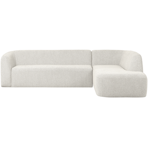 Sloping corner sofa right pearl melange, front view