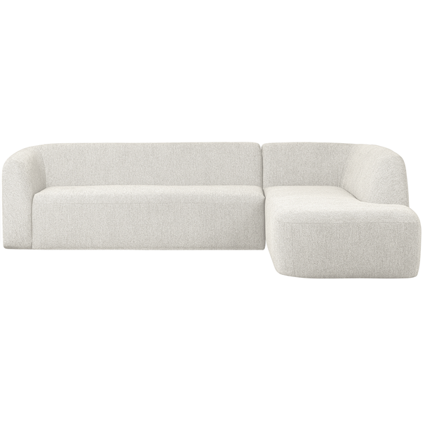 Sloping corner sofa right pearl melange, front view