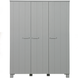 Dennis 3-doors wardrobe pine concrete concrete grey, front view