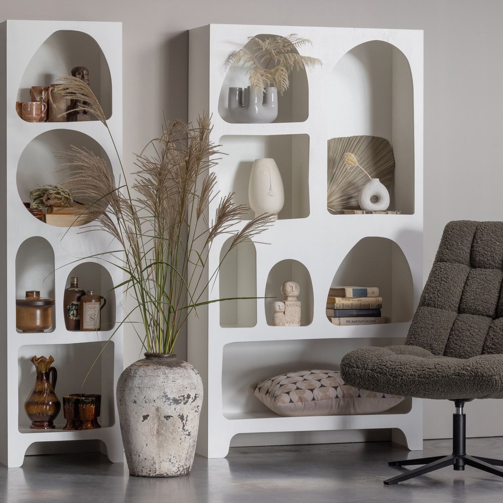 Caz cabinet wide white, room setting