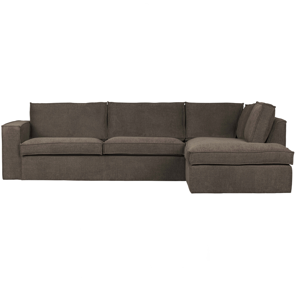 Freddie corner sofa right brown, front view