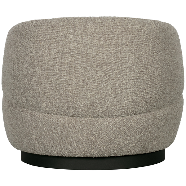 Woolly swivel armchair natural mix, back view