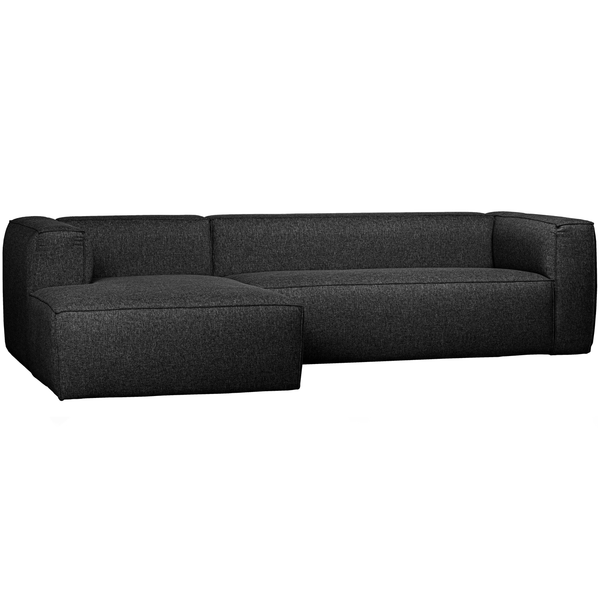 Bean corner sofa incl. cushions dark grey melange, left side