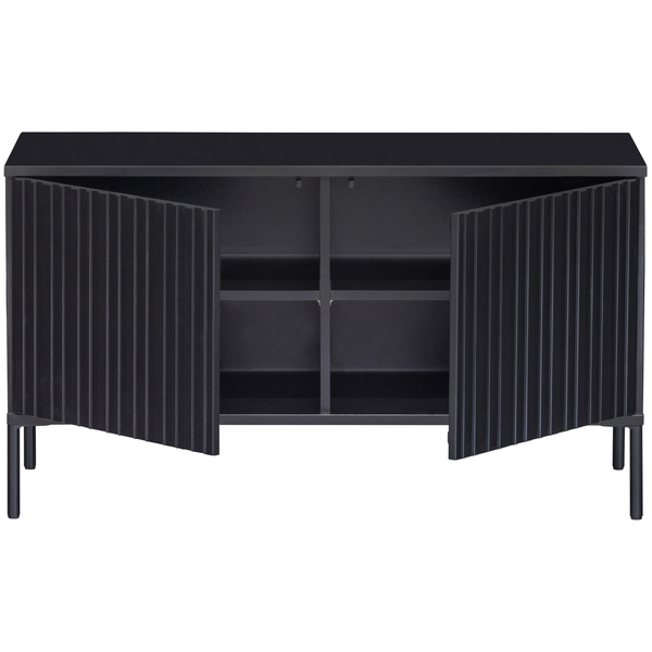 New gravure meuble tv 100 cm pin noir, côté droit