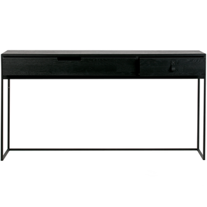 Silas sidetable bois de frêne brosse blacknight matt, vue de face