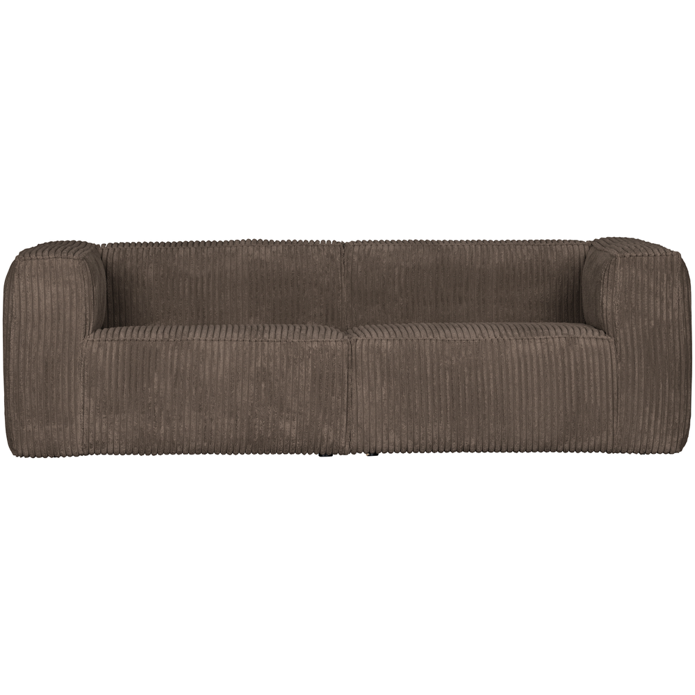 Bean 3,5-seater sofa rib fabric mud, front view