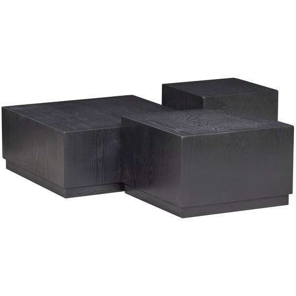 Set de 3 - Pim table d appoint bois de noir, côté droit