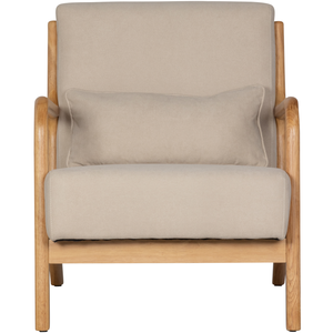 Mark fauteuil geweven stof naturel, vooraanzicht