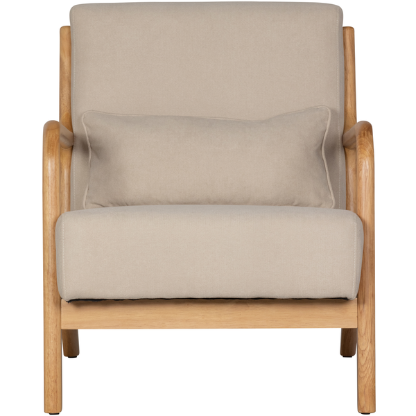 Mark fauteuil geweven stof naturel, vooraanzicht