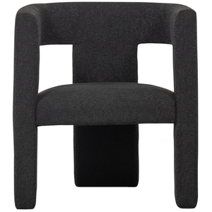 Tiwa armchair bouclé dark grey, front view