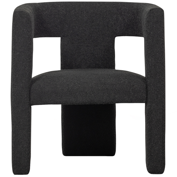 Tiwa armchair bouclé dark grey, front view